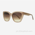 Óculos de sol feminino Cat Eye Full Rim Acetate